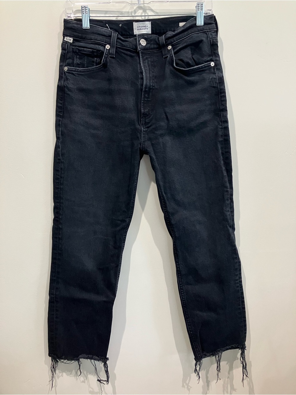 Citizens Of Humanity COH Black Daphne Crop High Waist Denim Jeans